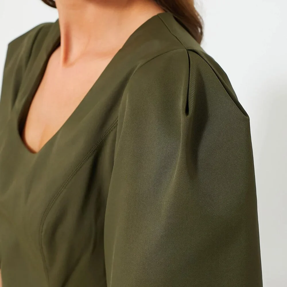 Tuckernuck Olive Twill Ariella Dress XS - Picture 4 of 12
